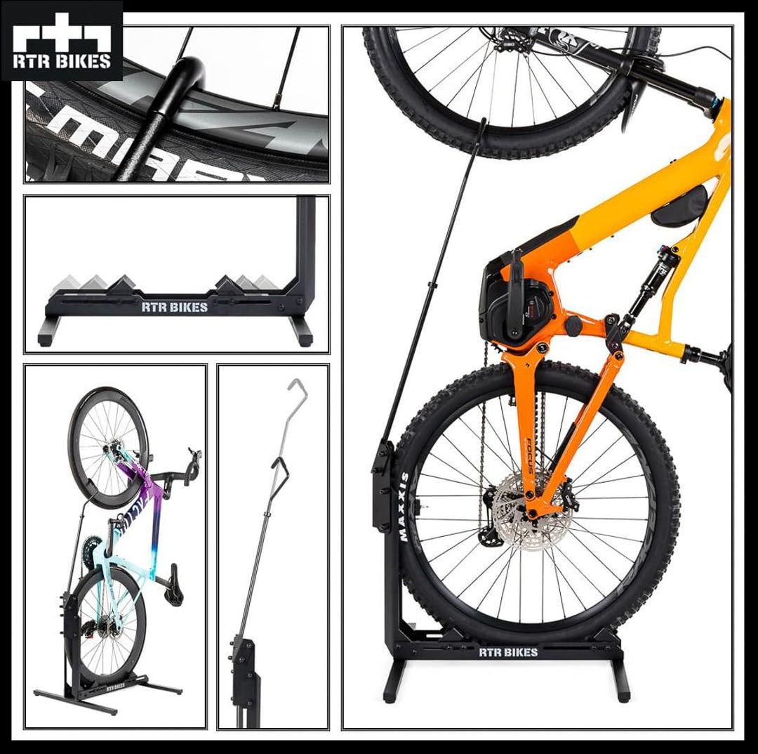 Fahrradständer vertikal &amp; horizontal Stahl für E-Bikes bis 30 kg 24-29 Zoll - Bild 2