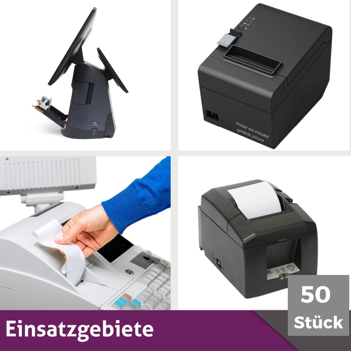 Thermorollen 80mm x 50m BPA-frei für Bondrucker, 50 Rollen - Bild 5