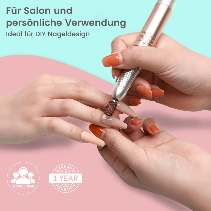 Nagelfräser elektrisch wiederaufladbar 35000 U/min Roségold - Bild 5