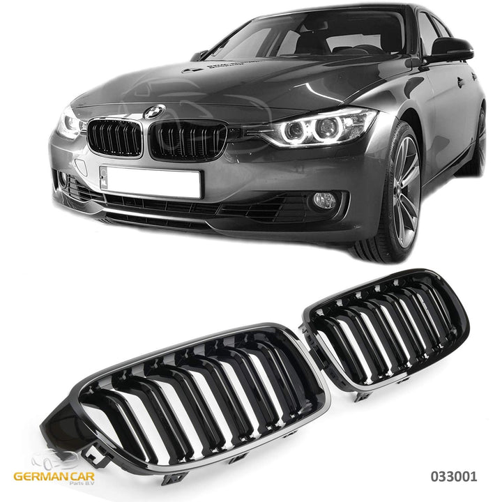 Kühlergrill BMW 3er F30 F31 Doppelsteg Glanz Schwarz Sport-Design - Bild 4