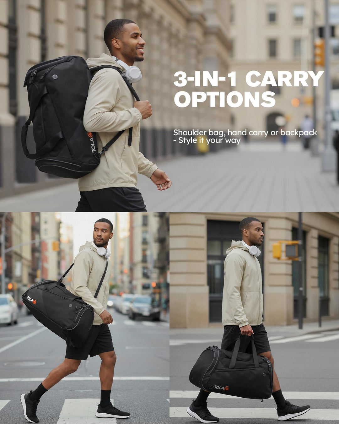 Sporttasche Rucksack 47L mit Schuhfach &amp; Nassfach für Damen &amp; Herren - Bild 2