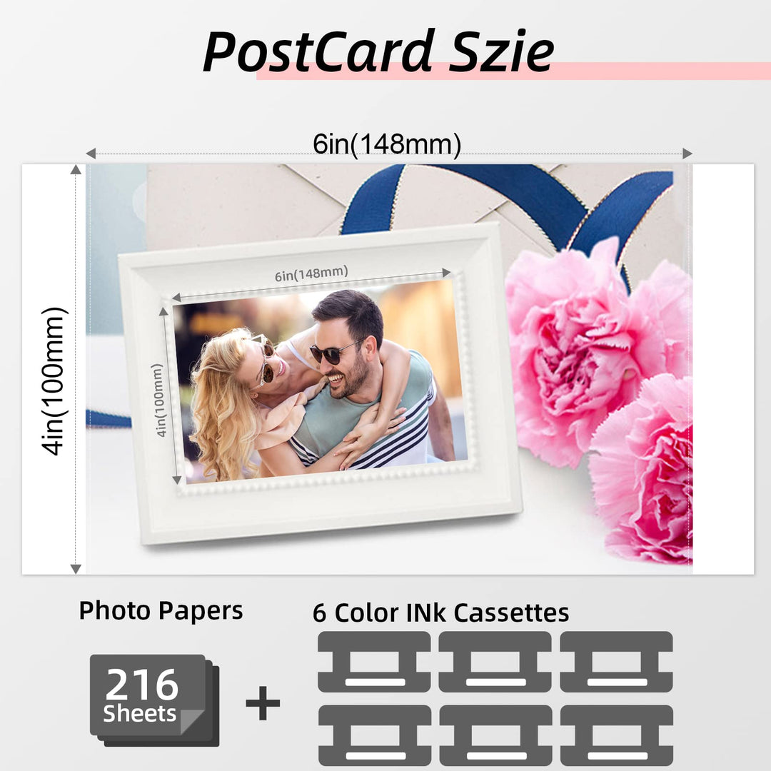 Fotopapier mit Tintenkassetten 10x15 cm Farbsublimation 216 Blatt - Bild 5
