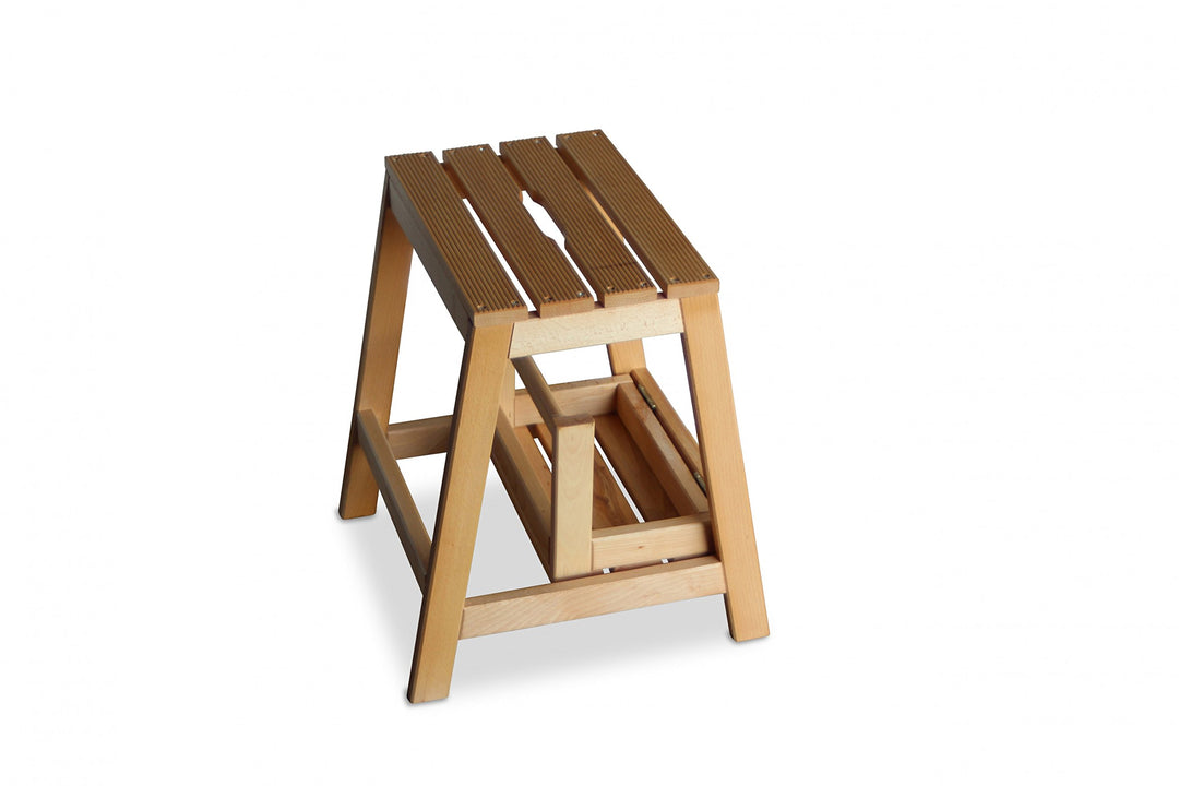 Tritthocker 2-stufig Buchenholz klappbar 38x54x45 cm Haushalt - Bild 6