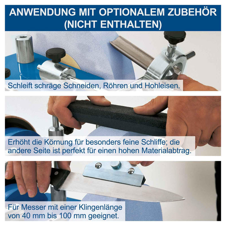 Nass-Schleifmaschine 200W Korundstein Ø250mm mit Abziehscheibe - Bild 9