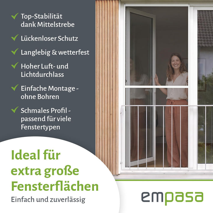 Fliegengitter bodentiefe Fenster Aluminium Slim 130x220 cm anthrazit - Bild 6