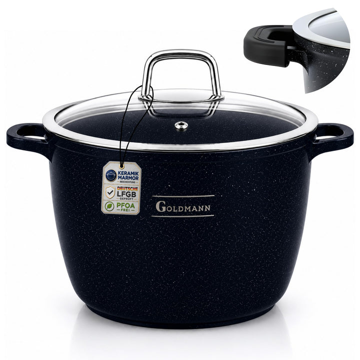 Suppentopf Aluguss 24 cm 6,2 l Keramik-Antihaft Induktion alle Herde