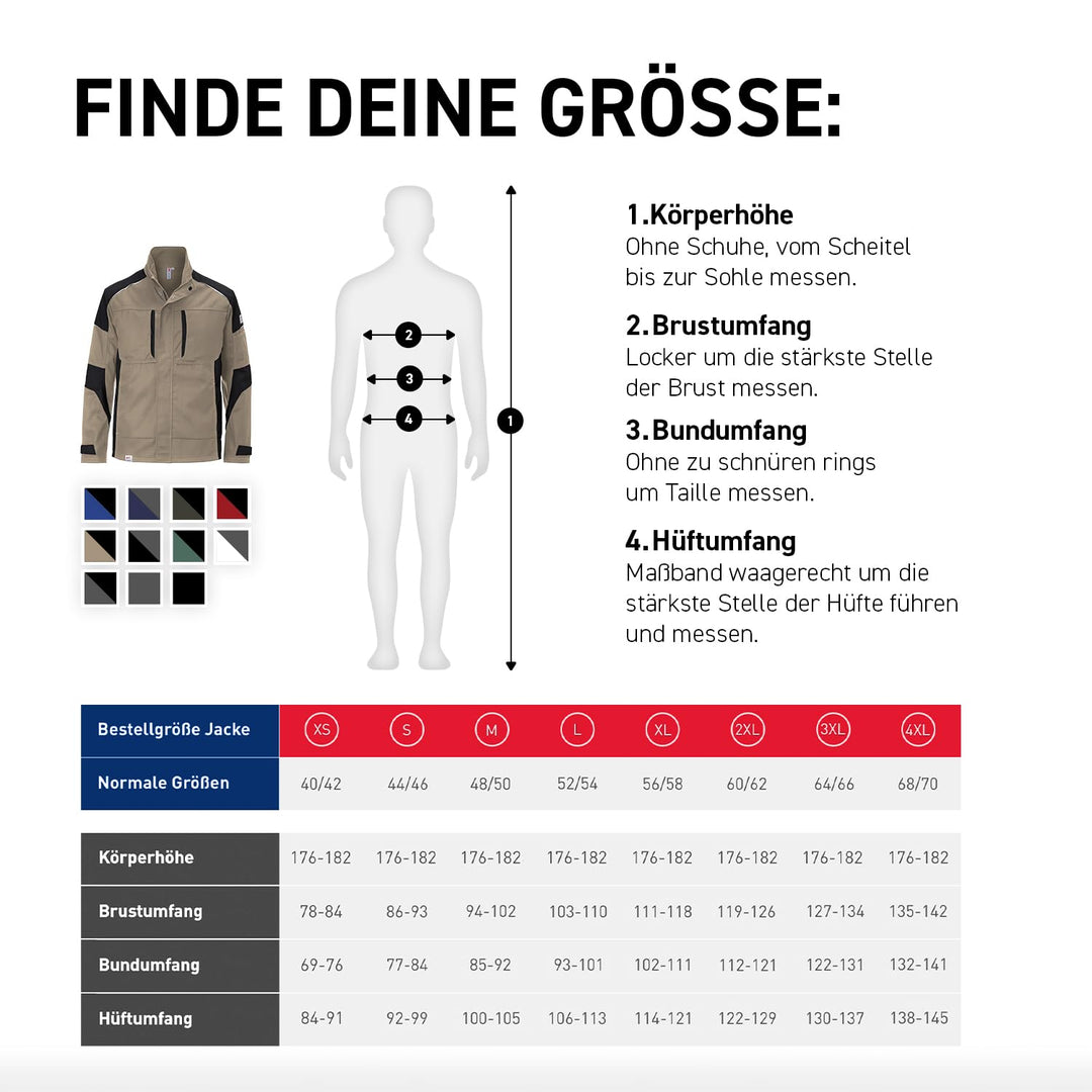 Arbeitsjacke Polyester-Baumwolle körpernah sandbraun/schwarz Gr. XS - Bild 9