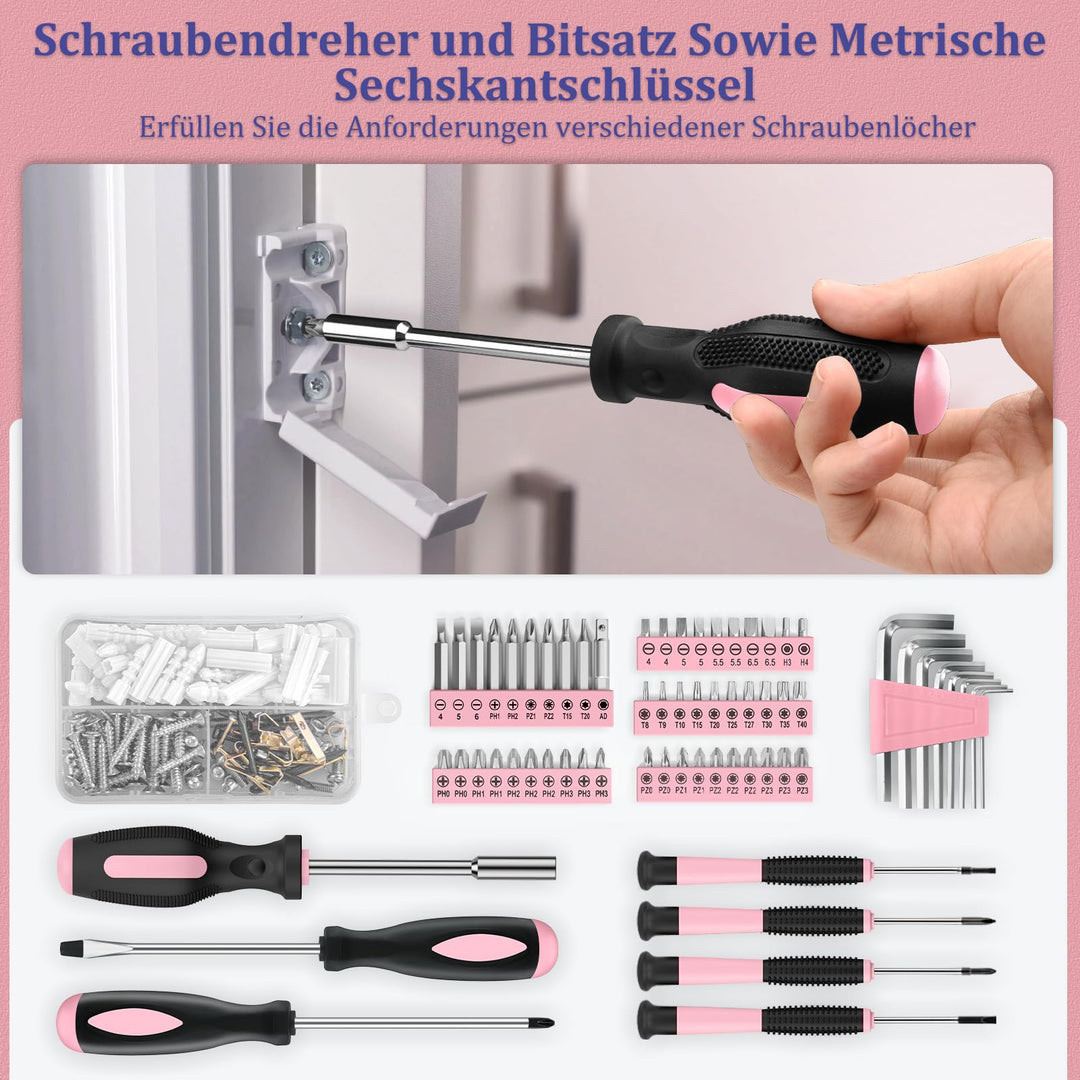Werkzeugkoffer gefüllt 281-teilig mit Steckschlüssel und Zangen Rosa - Bild 5