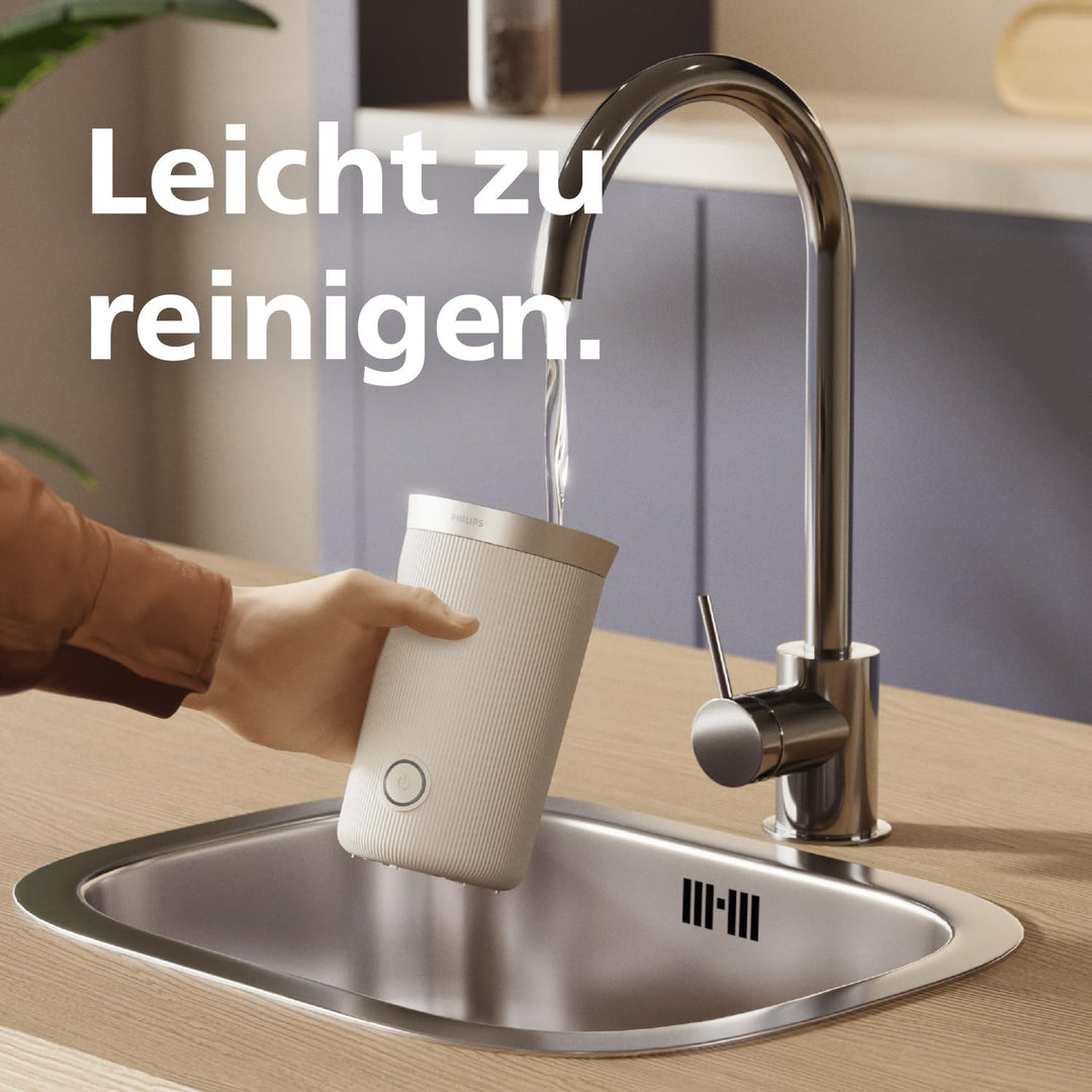Milchaufschäumer elektrisch heiss &amp; kalt für Pflanzendrinks, Weiss - Bild 5
