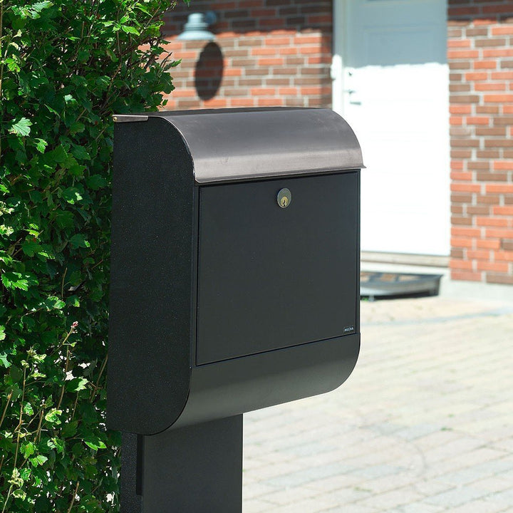Briefkasten Stahl mit Zeitungsfach verkehrsweiß 450x352x160 mm - Bild 3