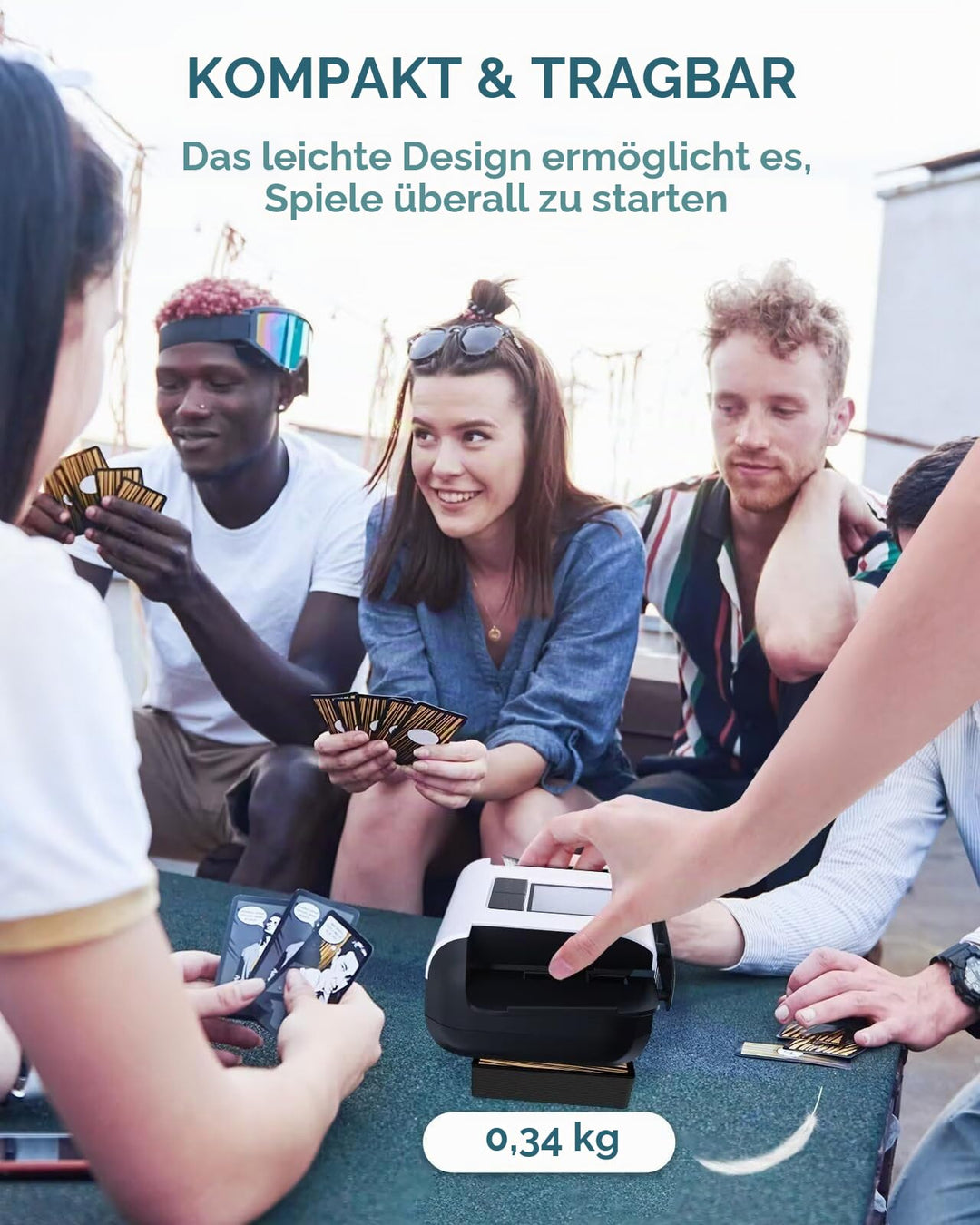 Kartenmischer elektrisch 2-Modi USB-C fuer Poker Bridge Kartenspiele - Bild 7