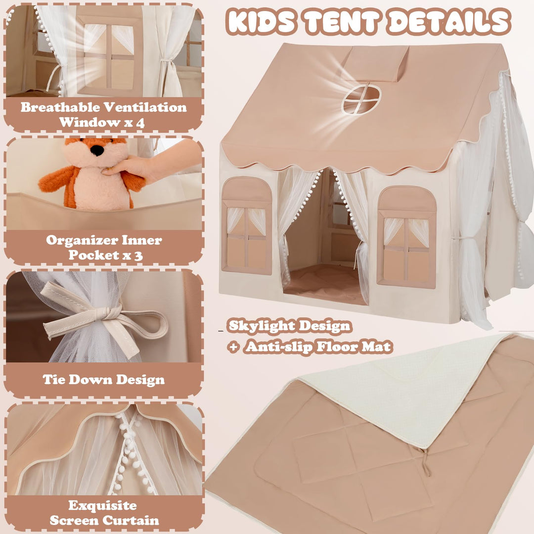 Kinderspielzelt Indoor Baumwolle mit Doppeltür 120x100x127 cm - Bild 5
