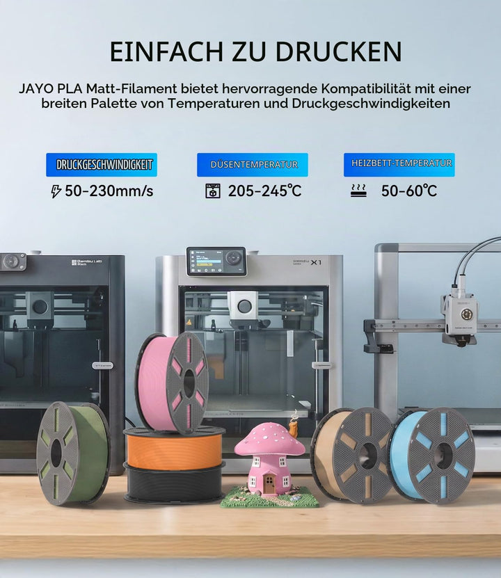 PLA Matt Filament 1.75mm Schwarz 4x 1.1kg Spulen Vorteilspack - Bild 9