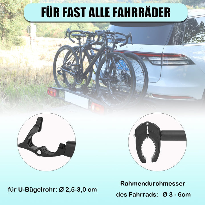 Fahrradrahmenhalter 3er-Set 25/32/45 cm abschliessbar für Heckträger - Bild 3