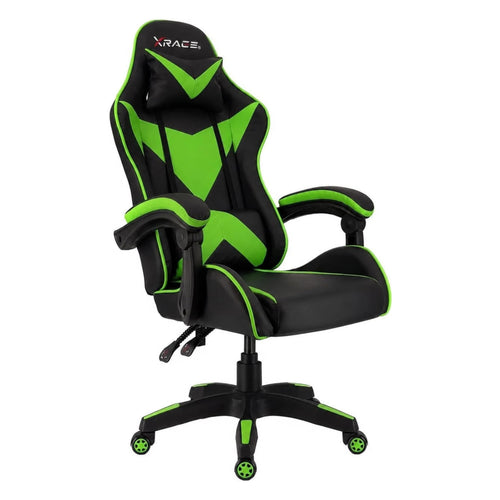 Gaming Stuhl ergonomisch PU-Leder mit Lendenstütze Grün