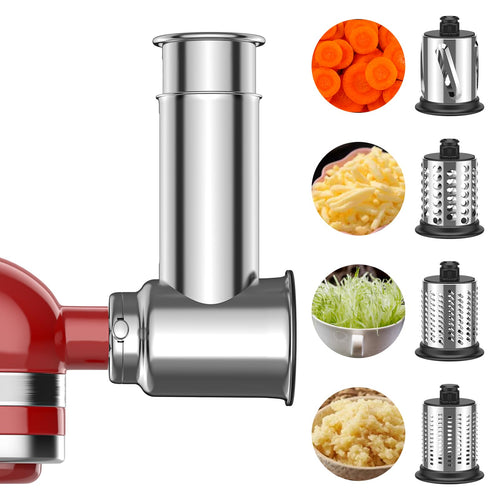 Reibe-Aufsatz Küchenmaschine Edelstahl 4 Klingen für KitchenAid