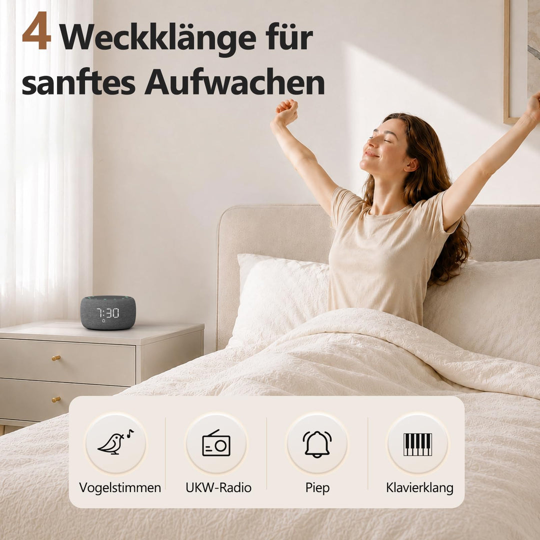 Radiowecker mit Nachtlicht 7 Farben FM-Radio 5W Lautsprecher - Bild 5