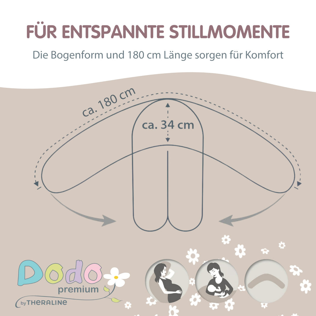 Stillkissen &amp; Schwangerschaftskissen 180cm Musselin Baumwolle Sandbeige - Bild 8