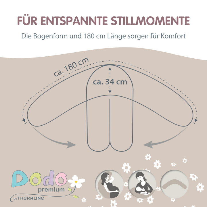 Stillkissen &amp; Schwangerschaftskissen 180cm Musselin Baumwolle Sandbeige - Bild 8