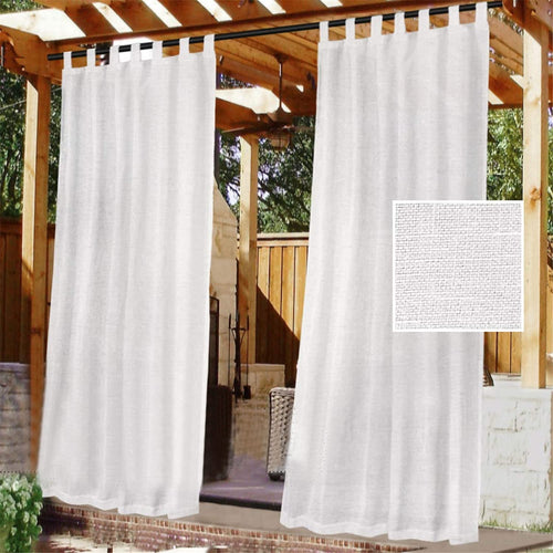 Outdoor-Vorhänge Leinen wasserdicht 132x240 cm 2er-Set Weiss