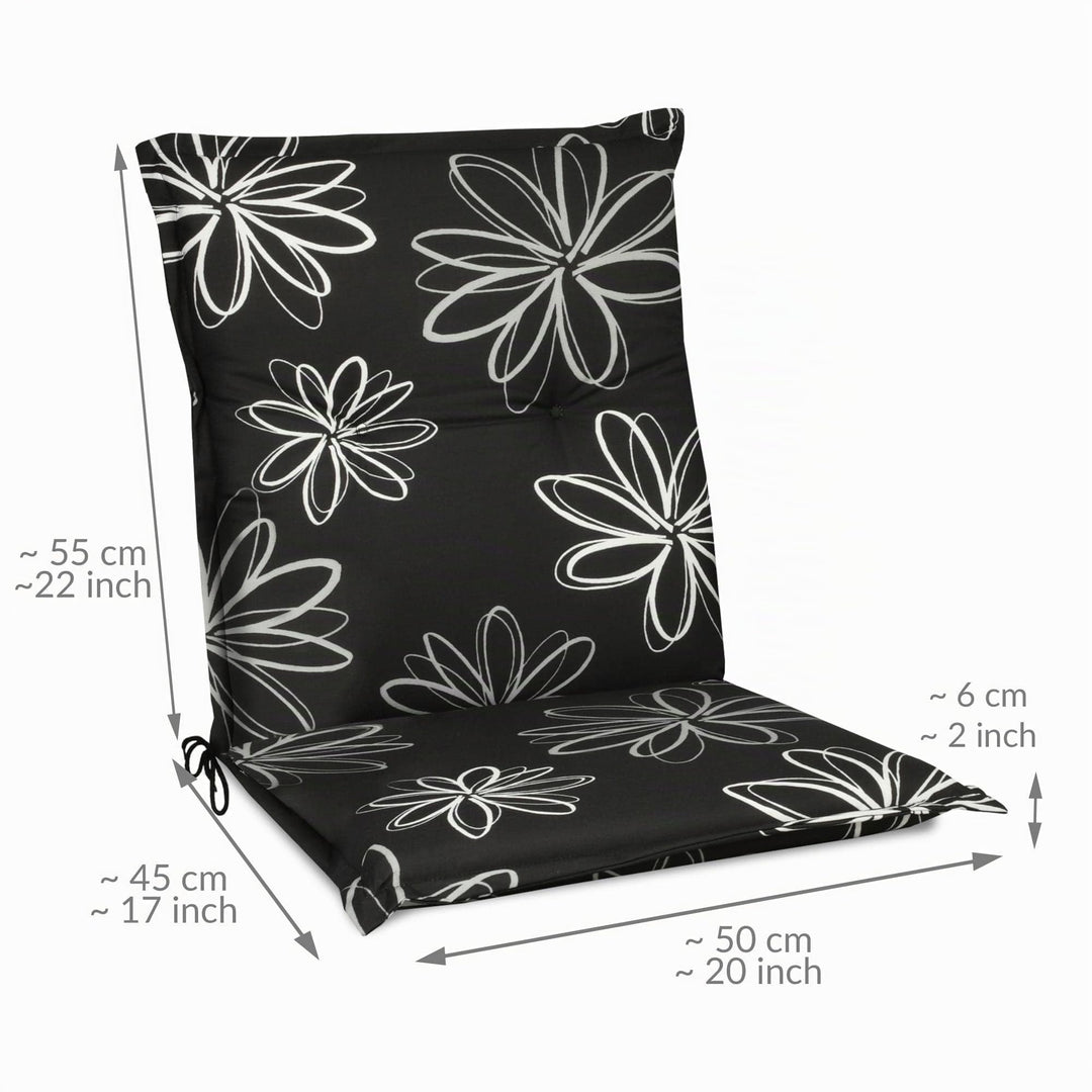 Niedriglehner Auflage Gartenstuhl Blumenmuster 48% Baumwolle OEKO-TEX - Bild 3