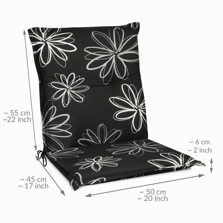 Niedriglehner Auflage Gartenstuhl Blumenmuster 48% Baumwolle OEKO-TEX - Bild 3