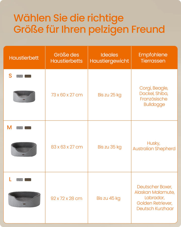 Hundebett mit Wendekissen und hohem Rand, 73x60x27 cm, Grau - Bild 8
