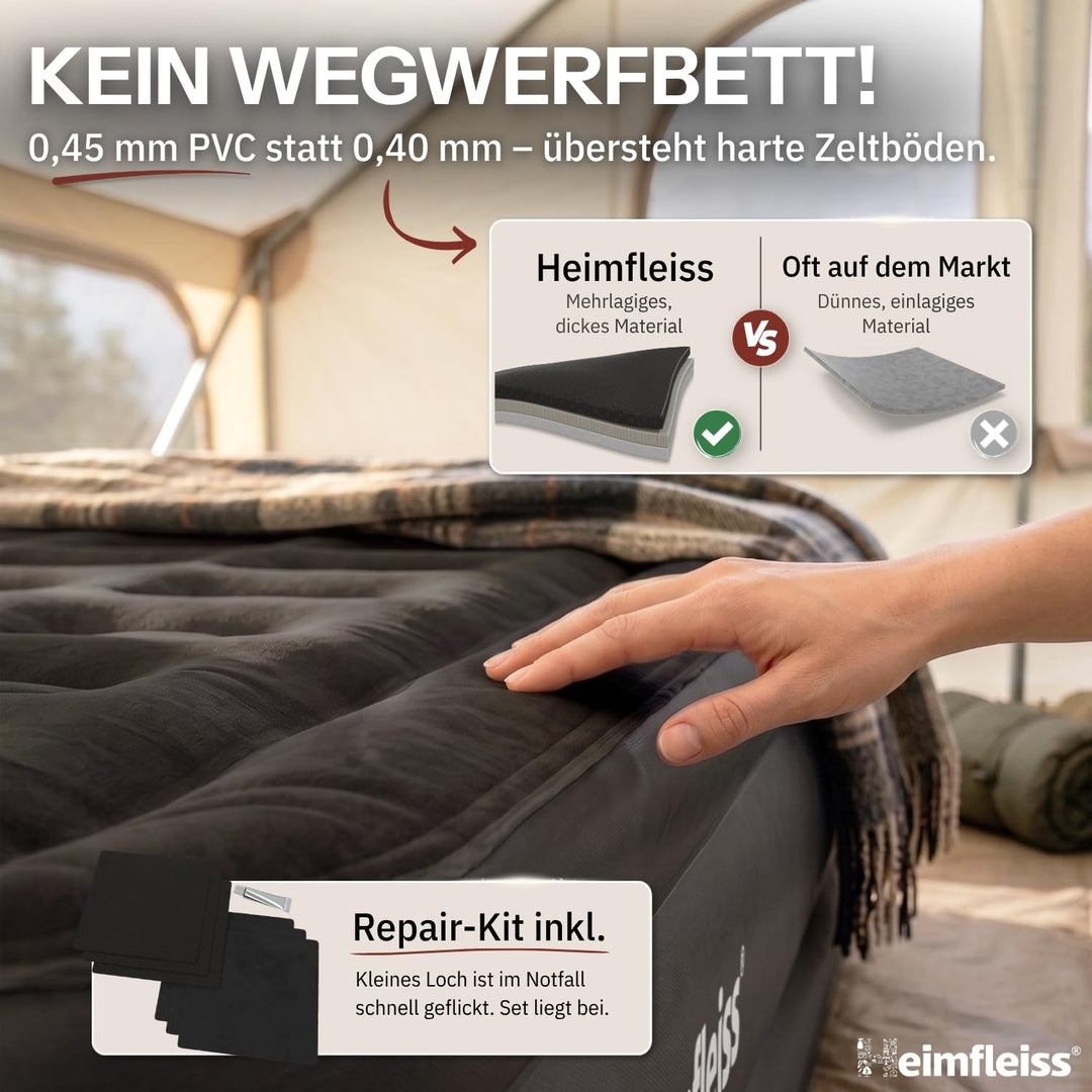 Luftmatratze selbstaufblasend 150x200 cm 46 cm hoch für 2 Personen - Bild 6