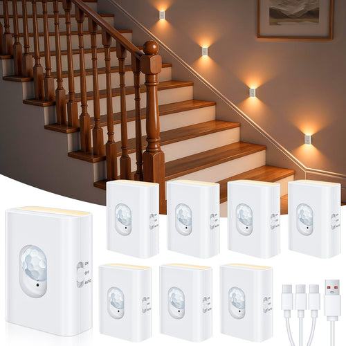 Treppenbeleuchtung LED mit Bewegungsmelder kabellos 2700K 8er-Set