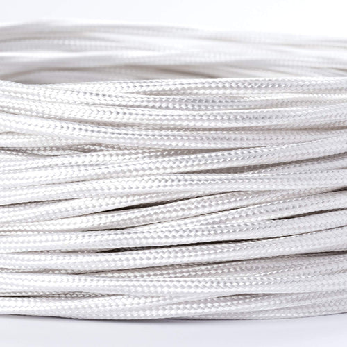 Textilkabel 3-adrig Weiss 50 m für Pendelleuchten, 3x0,75 mm²