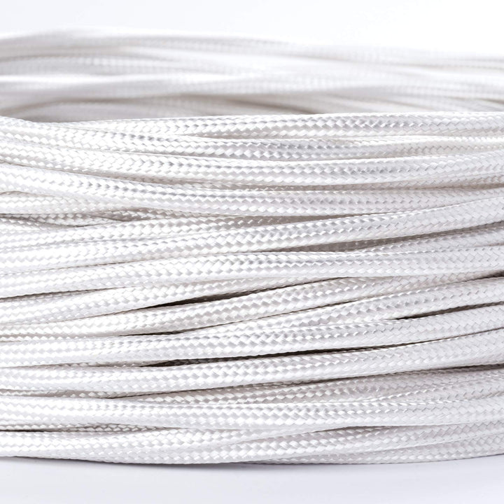 Textilkabel 3-adrig Weiss 50 m für Pendelleuchten, 3x0,75 mm²