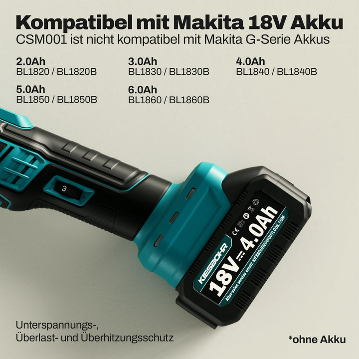 Multifunktionswerkzeug Bürstenlos 18V Makita-kompatibel mit 20-tlg. Zubehör - Bild 2