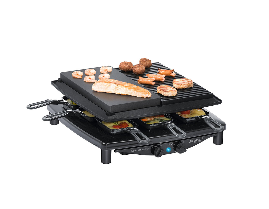 Raclette-Grill 8 Personen mit Steinplatte &amp; Antihaft-Grillplatte - Bild 2