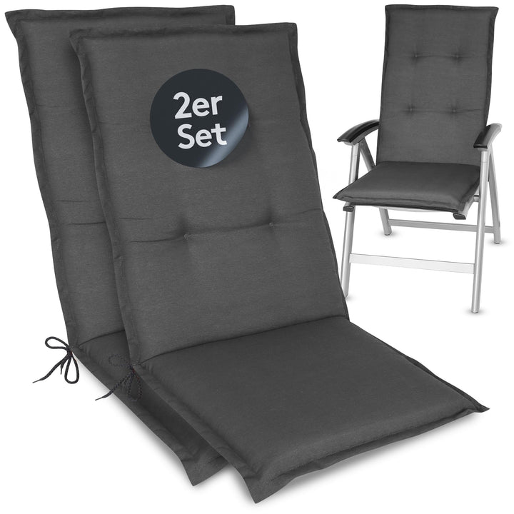 Hochlehner Auflagen 2er Set Anthrazit UV-beständig für Gartenstühle