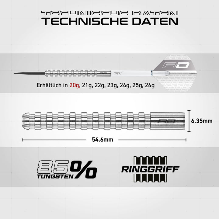 Steeldarts 85% Tungsten 20g mit Flights &amp; Schäften - Bild 4
