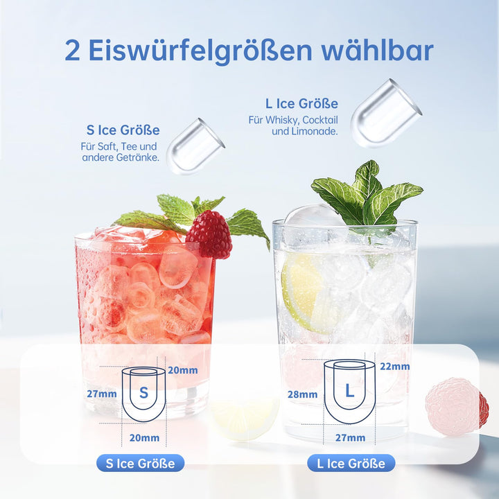 Eiswürfelmaschine 1,3 L Wassertank 9 Würfel in 6 min kompakt - Bild 3