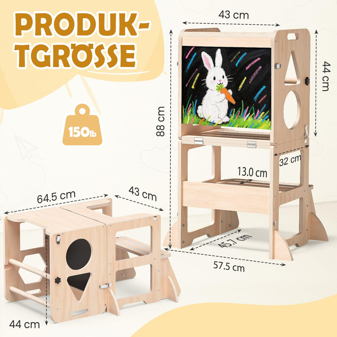 Lernturm 3-in-1 mit Tafel klappbar für Kinder ab 1 Jahr - Bild 7