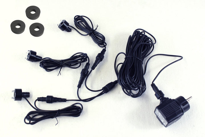 Springbrunnen LED-Beleuchtung 3er Set warmweiss mit 10m Kabel - Bild 4