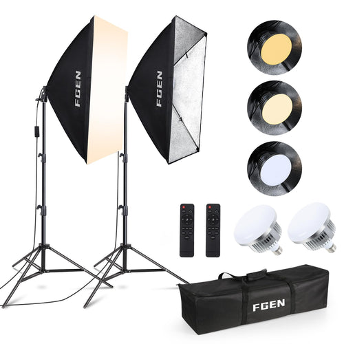 Softbox Set Fotostudio 2x50x70cm LED 85W 2700-6400K mit Stativ