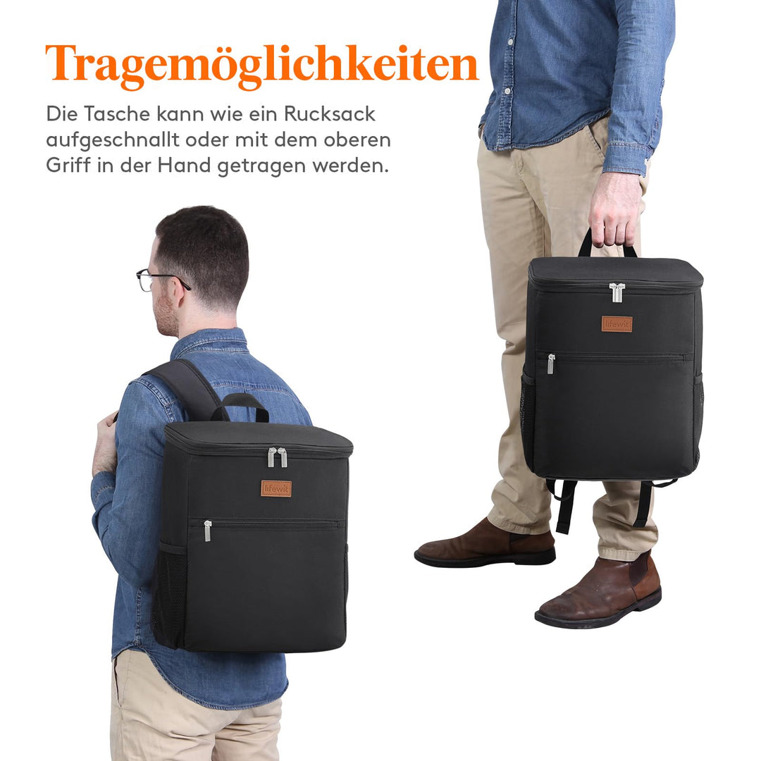 Kühlrucksack 24L isoliert für Picknick und Outdoor, 30 Dosen - Bild 7
