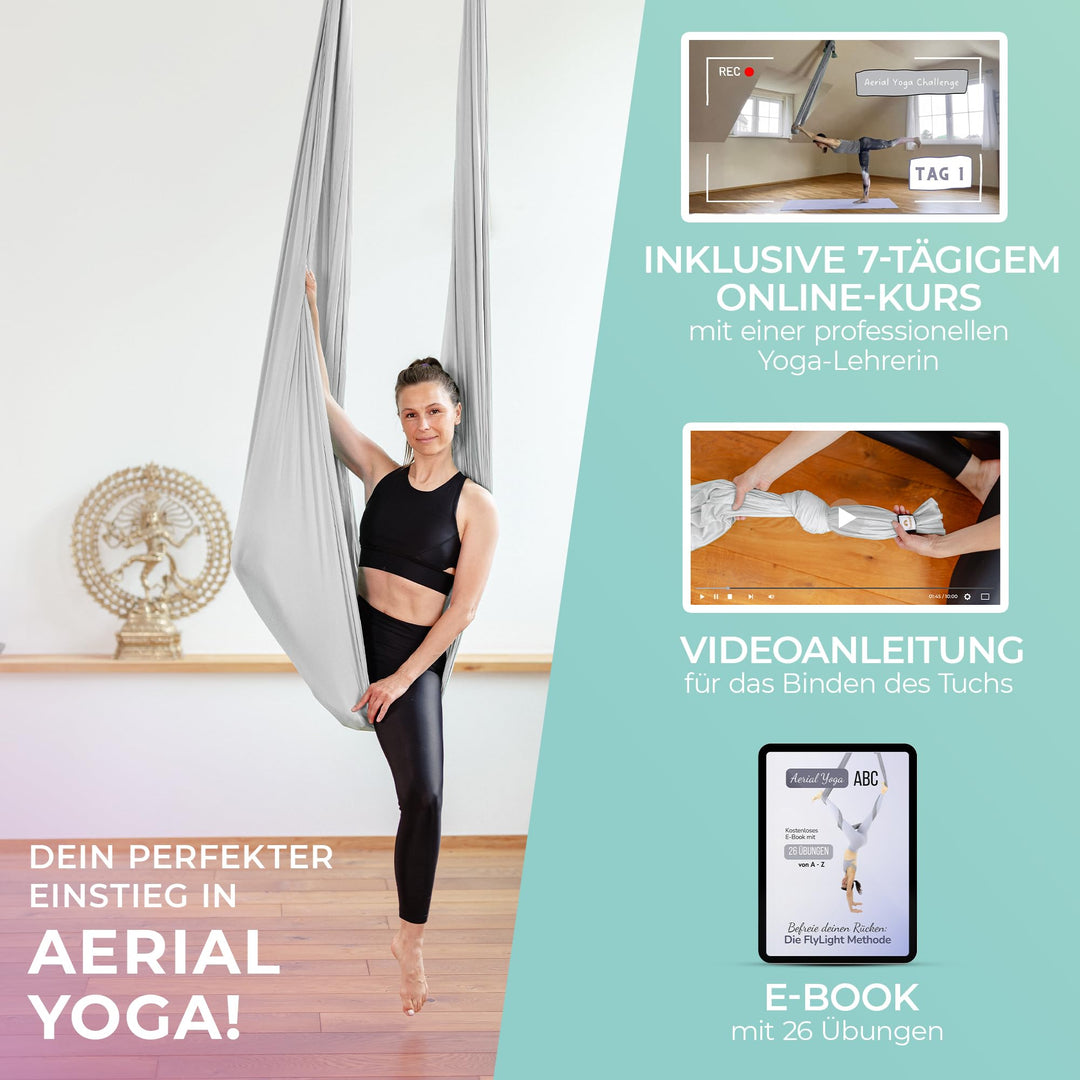 Yoga Hängematte Nylon 5m x 2,6m TÜV-geprüft bis 300 kg - Bild 2