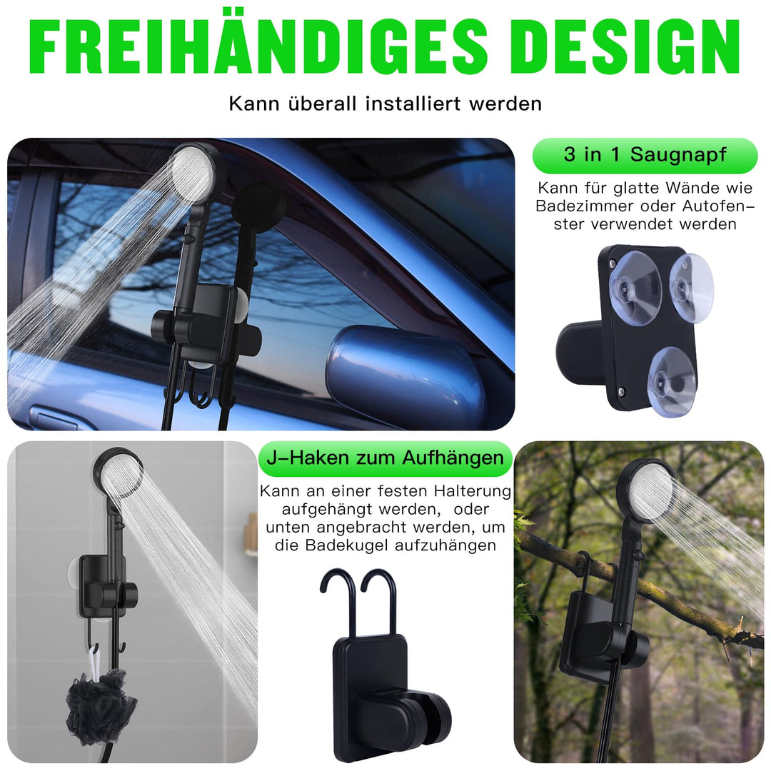 Campingdusche mit Pumpe 10000mAh IPX8 5-stufig tragbar - Bild 7
