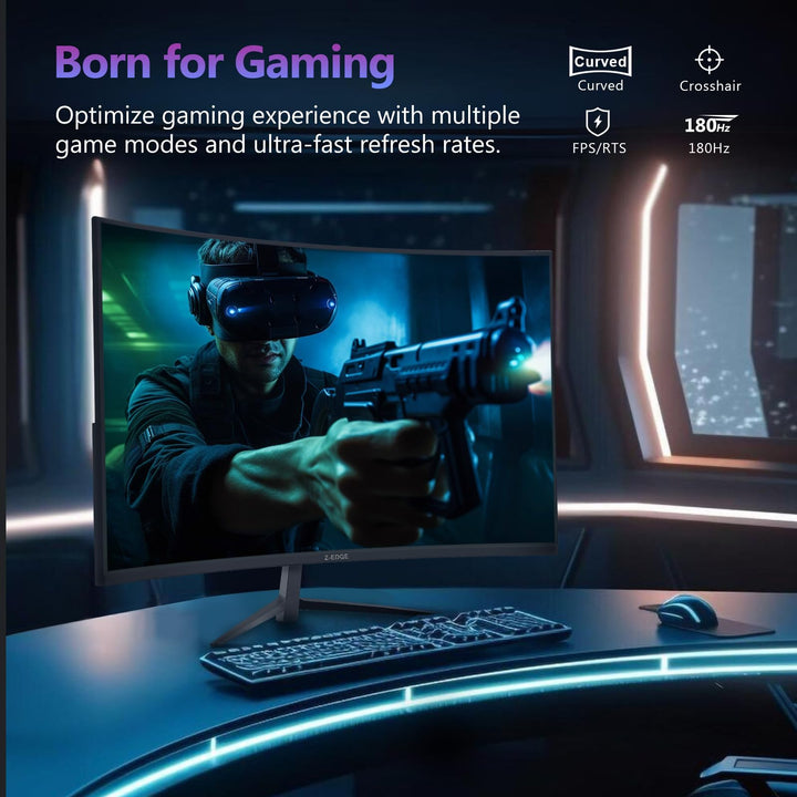 Curved Gaming Monitor 27 Zoll VA 180Hz 1ms FHD FreeSync - Bild 4