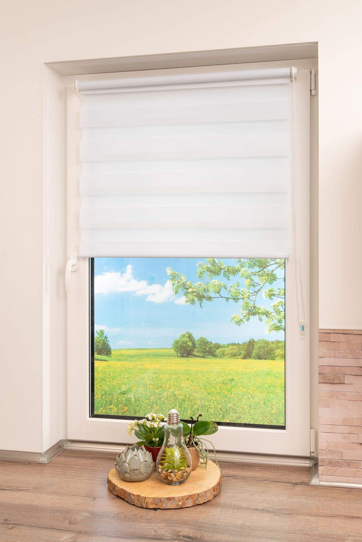 Doppelrollo Klemmfix ohne Bohren Weiß 95x150 cm Sichtschutz - Bild 6