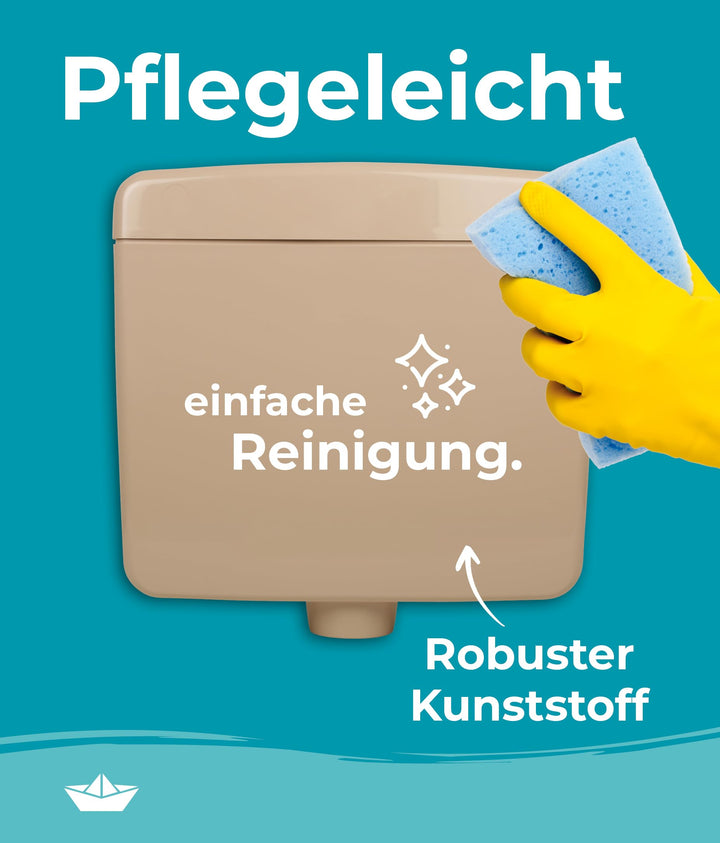 Aufputz-Spülkasten WC schmal 6–9 Liter Start-Stopp Beige-Bahamabeige - Bild 7