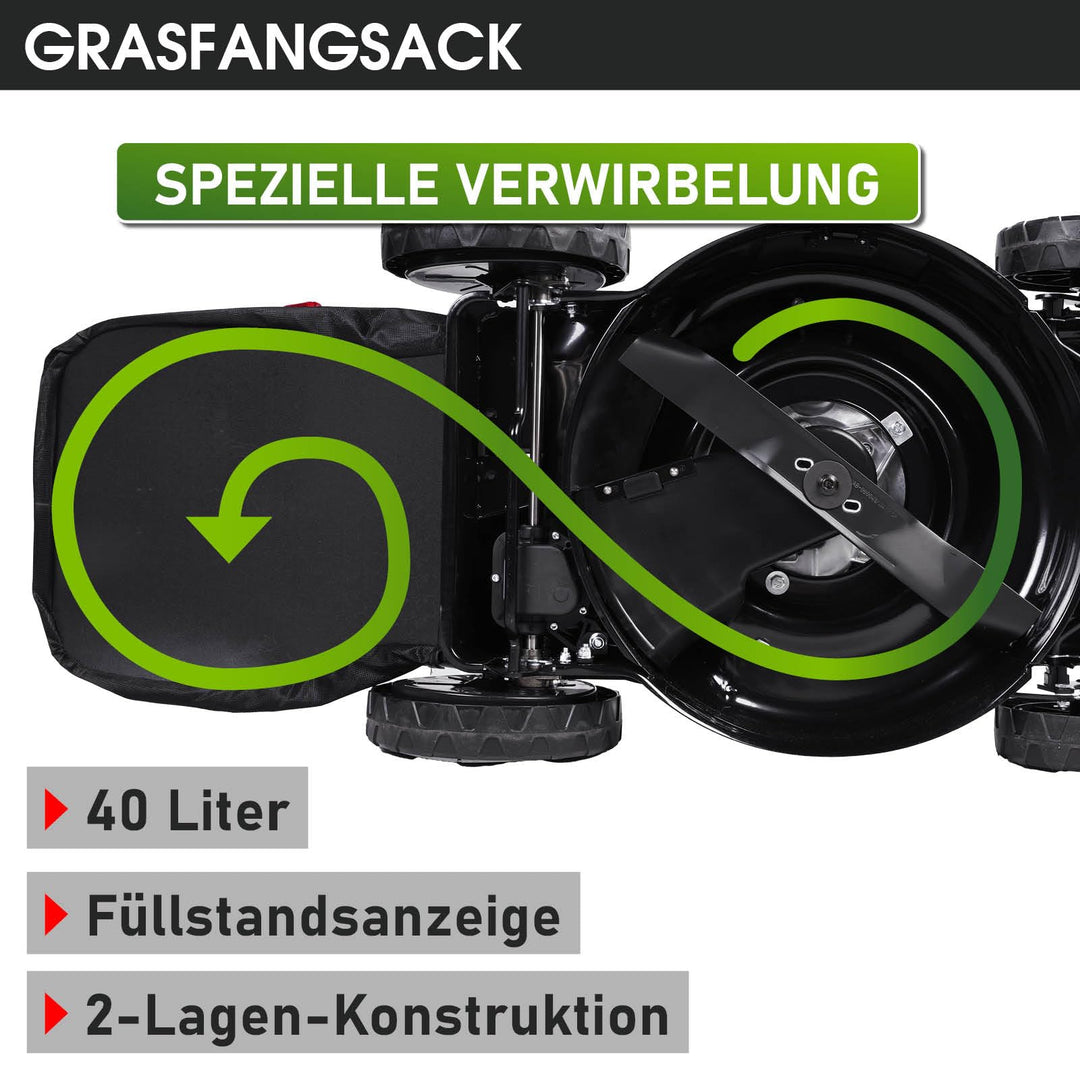 Benzin Rasenmäher mit Hinterradantrieb 41cm 3-in-1 Mulchen 40L - Bild 8