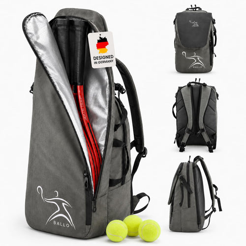 Tennisrucksack mit Schlägerfach und Schuhfach für Damen und Herren
