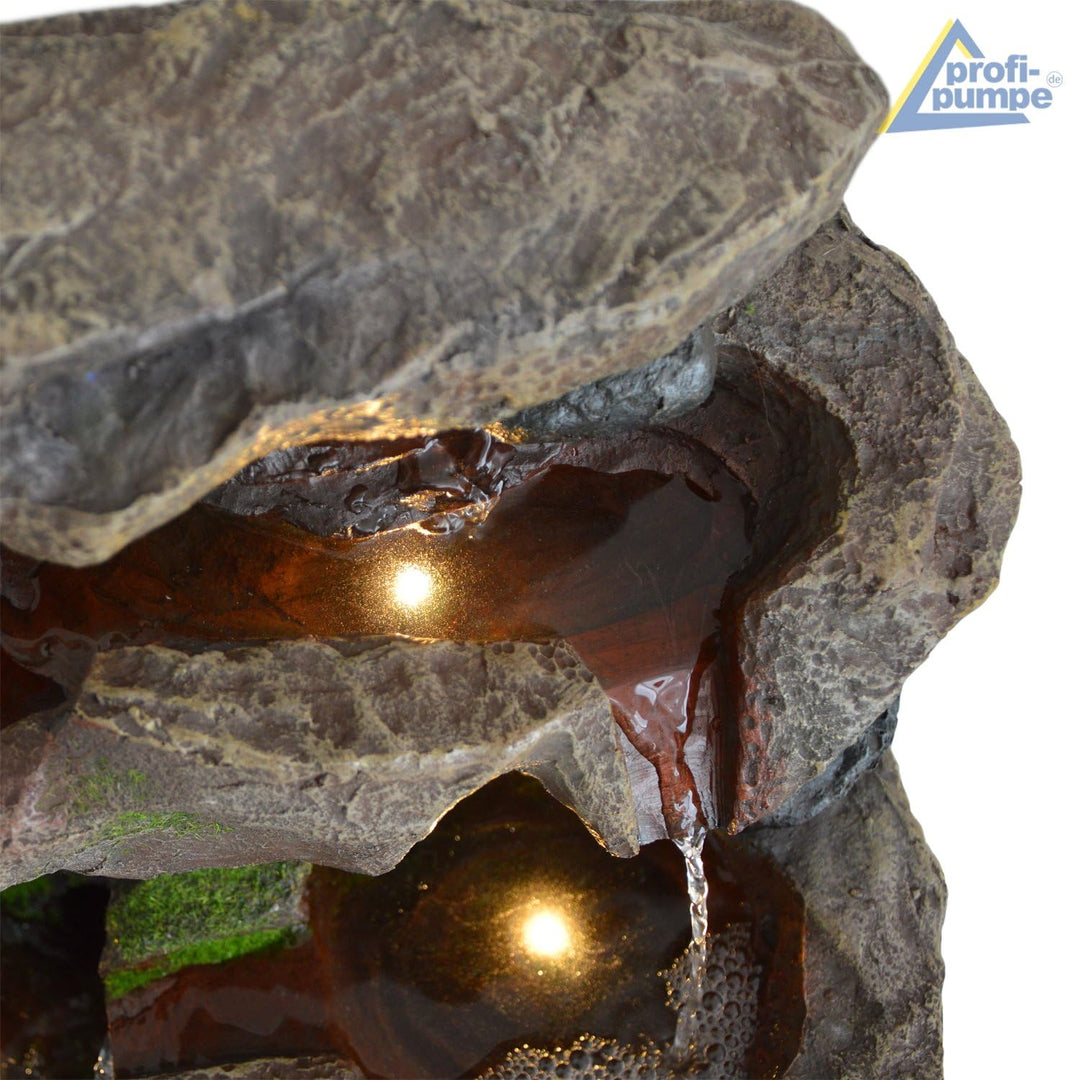 Kaskadenbrunnen Schwarzwald Polyresin 35x30x39.5cm mit LED-Licht - Bild 9