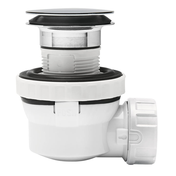 Waschbecken Siphon-Set ultrakompakt 6,7 cm verchromt mit Ablaufgarnitur - Bild 2