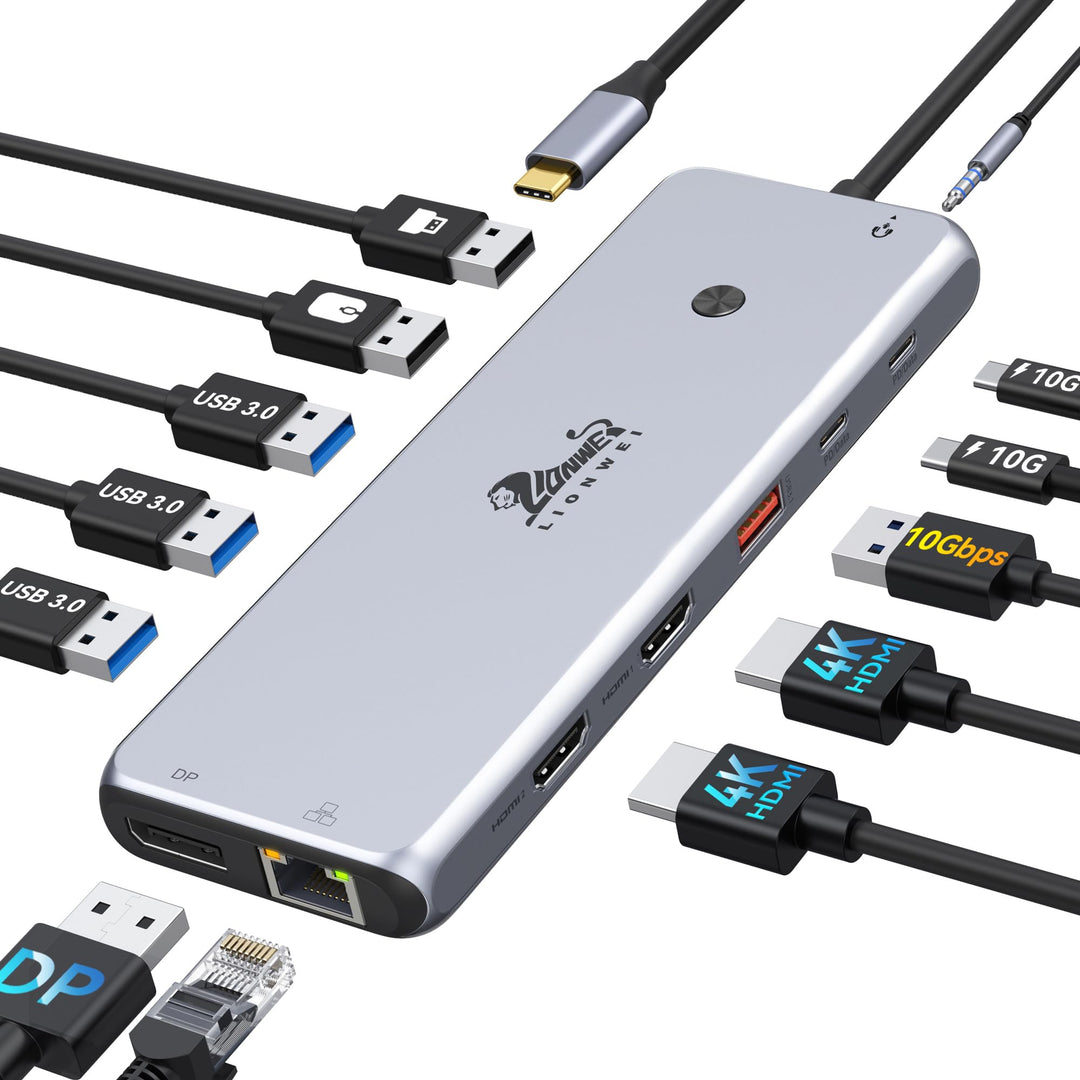 Dockingstation 13-in-1 Triple Monitor USB-C mit 8K DisplayPort